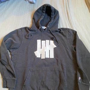 Undefeated Black Logo Hoodie, Used Size Large